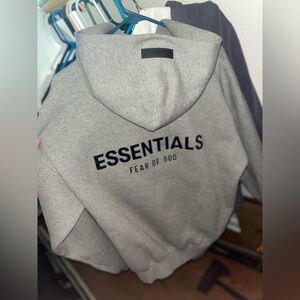 essentials dark oat meal hoodie